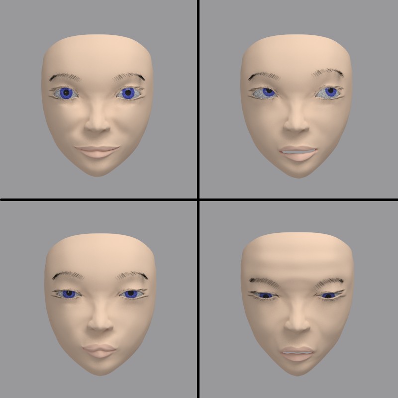 Free basic female face rig preview image 1